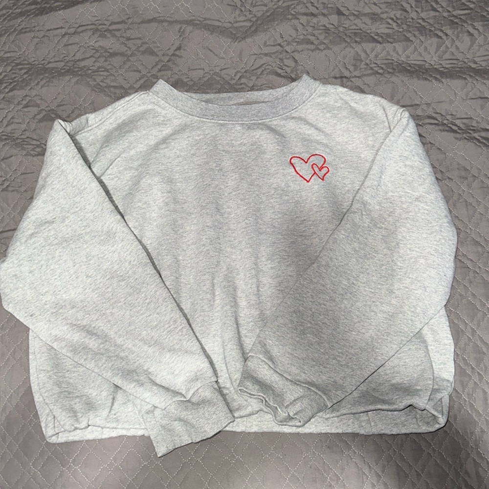 Universal Thread Women’s Bubble Hem Light Gray Sw… - image 1